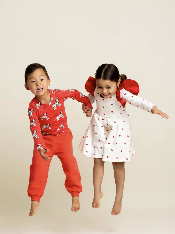 Monica + Andy - Wholesale Top & Pant Set - Kids - Valentine's Day Long Sleeve Tee + Sweatpant Set_Dalmatians4