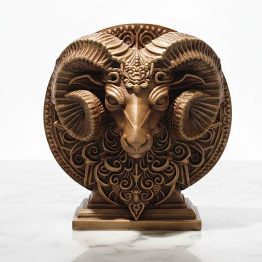 Aries Zodiac Decorative Sculpture Hand Painted Ram Edition for wholesale by Eterna Wonder