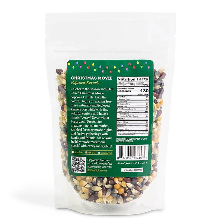 Dell Cove Spices & More Co. - Wholesale Popcorn Kernels - Christmas Movie Popcorn Kernels - Xmas holiday popcorn