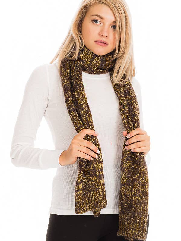 Bufandas de invierno oblongas de punto de hilo de dos tonos para venta al por mayor de Cap Zone