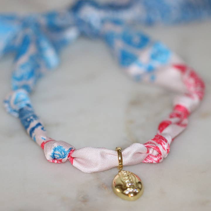Deep South Originals, LLC - Wholesale Pendant/Charm Necklace - Red & Blue Scarf Necklace ~ Pick your Charm