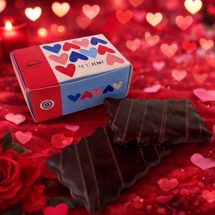 Caixa de Biscoitos cobertos de chocolate Love Dia dos Namorados por atacado de CHOCODIC