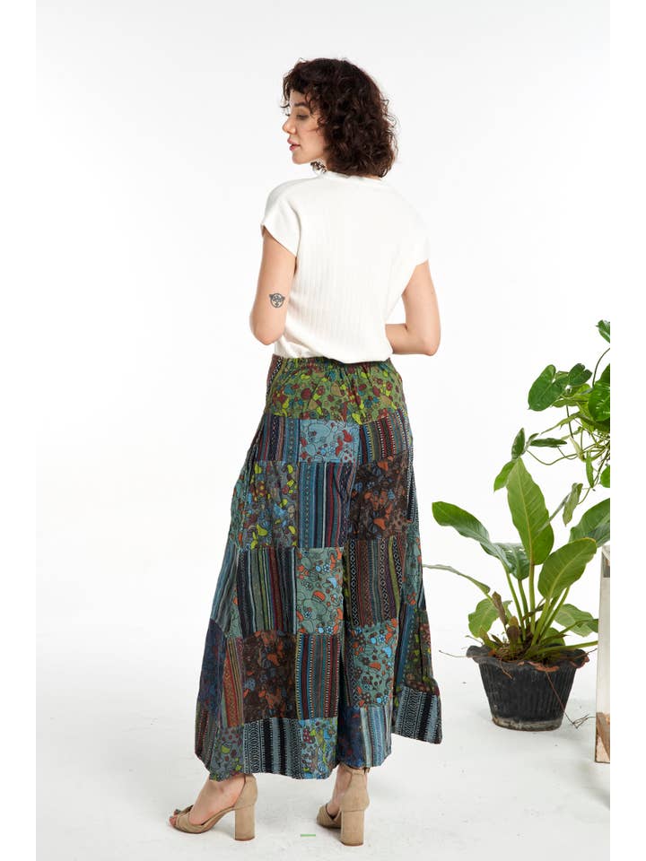 Kathmandu Imports – wholesale Pants – Women's – Mushroom Patchwork Cotton Pants (KT-1455)3