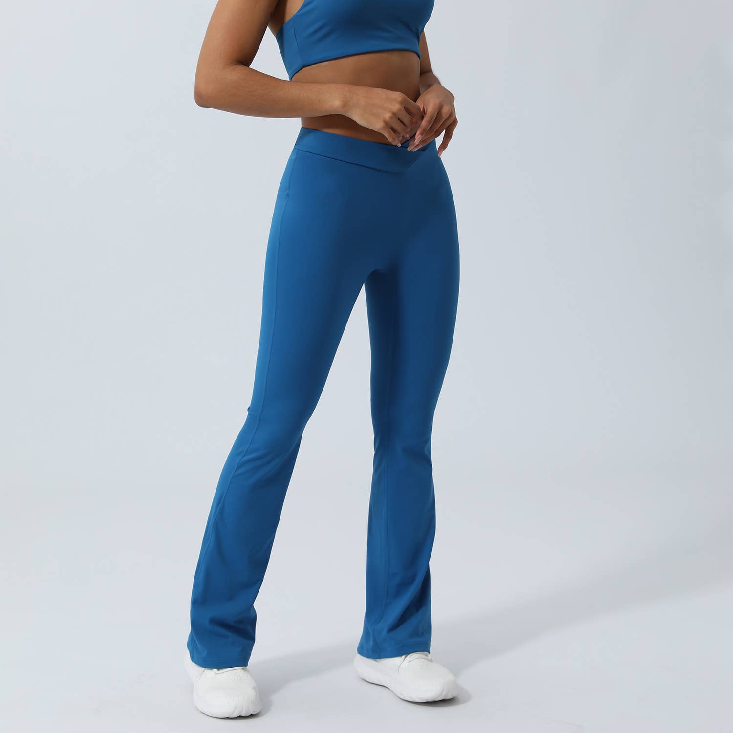 Sodalemon - Vente Pantalon de sport – femme - Legging de yoga pour femme à taille croisée et jambes évasées12