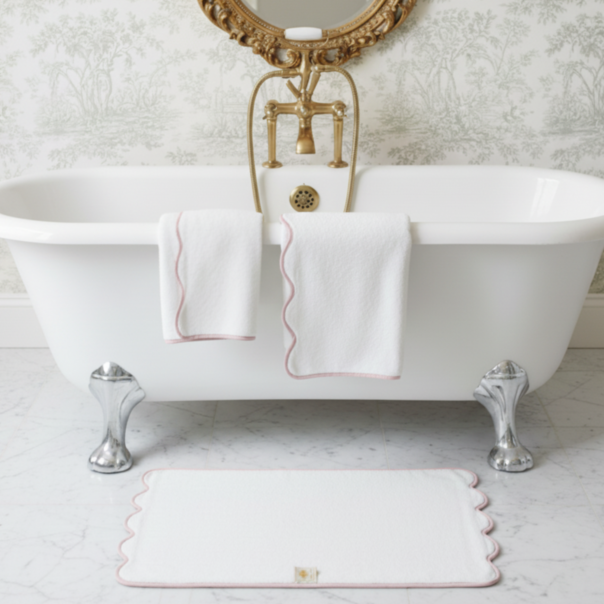 Lotus Linen – wholesale Badrumsmatta – Lyxig badrumsmatta i bomull med kammusselkanter83