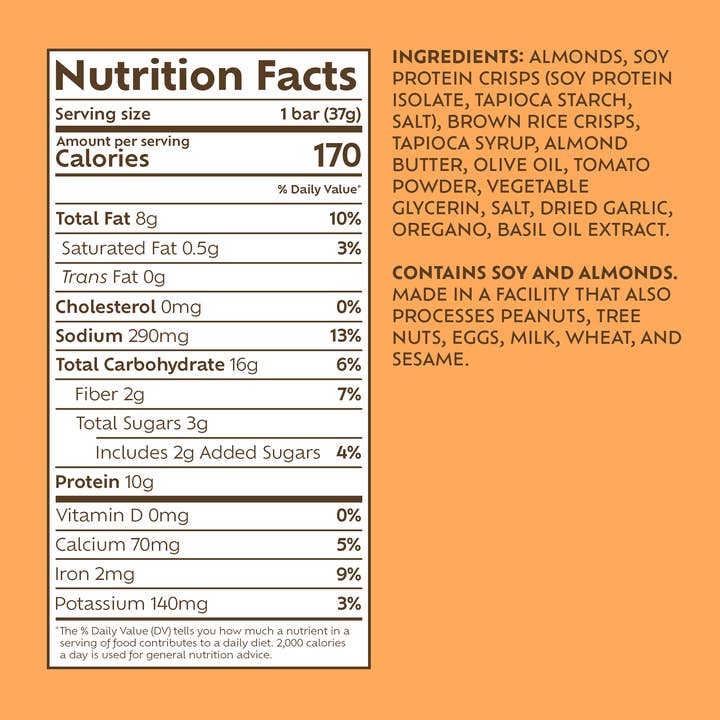 Afar Foods - Wholesale Snack Bar - Savory Protein Bar - Italian Bruschetta Flavor4