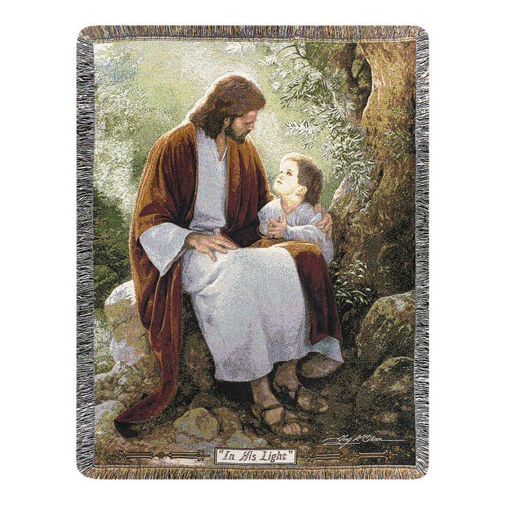 In His Light-Olsen-50X60 Tapestry Throw for wholesale by Manual Woodworkers and Weavers, Inc.