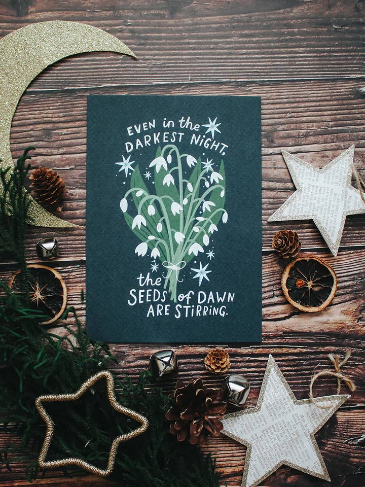 Snowdrop Art Print A5 for wholesale by A Spellbound Story