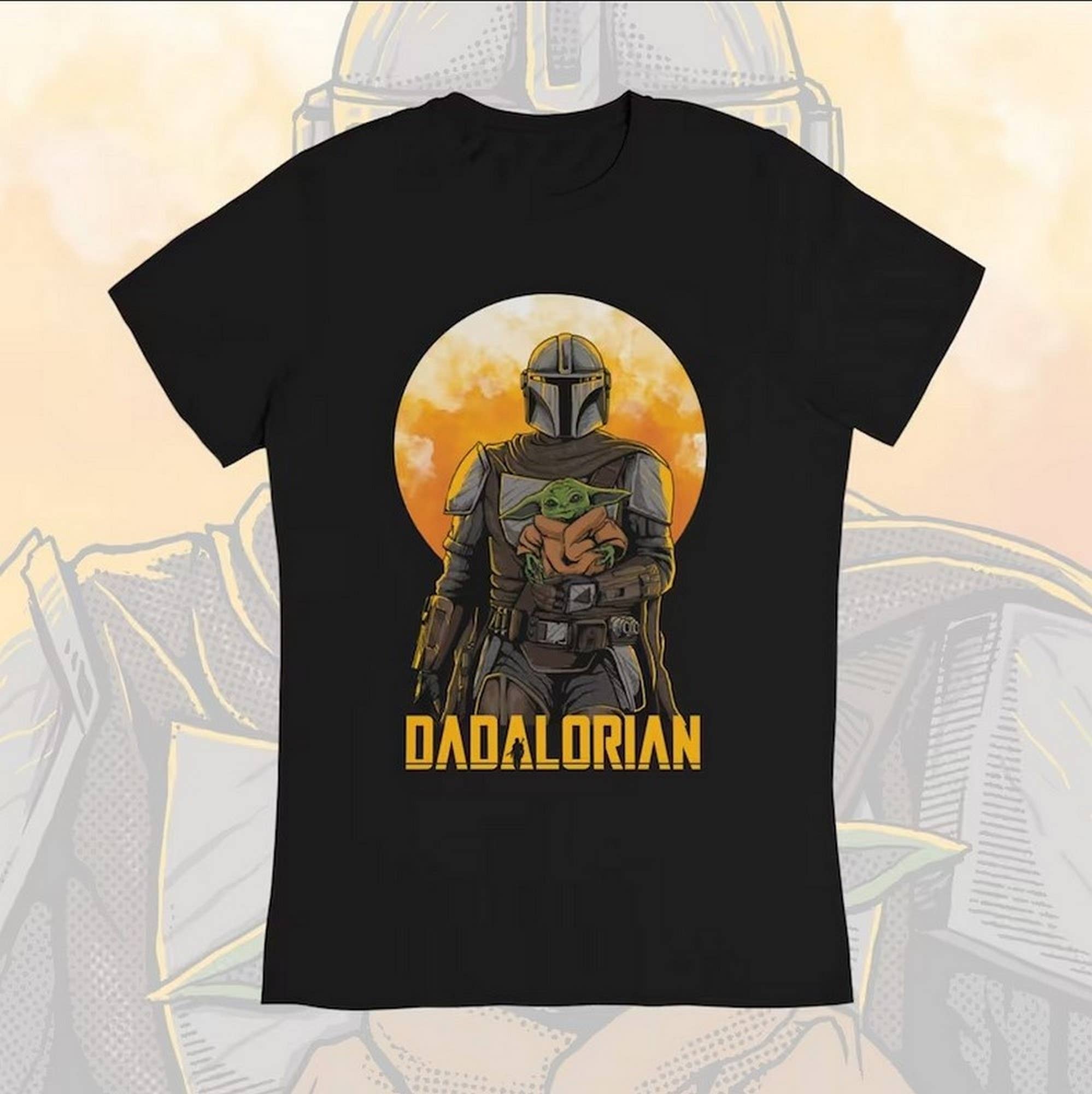Black Dadalorian T-Shirt - Mandalorian Father's Day T-Shirt, Star for wholesale on Faire