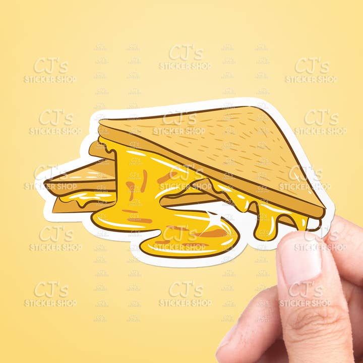 Grillad ost klistermärke Vinyl Dekal för wholesale av CJ's Sticker Shop