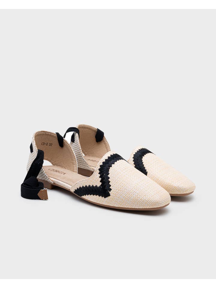 CEREZA - Wholesale Sandals - Women's - Embroidered Interwoven-raffia Espadrilles Ballet flats1