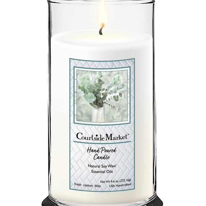 Courtside marknaden Eucalyptus vas status ljus glas 18 oz för wholesale av Courtside Market