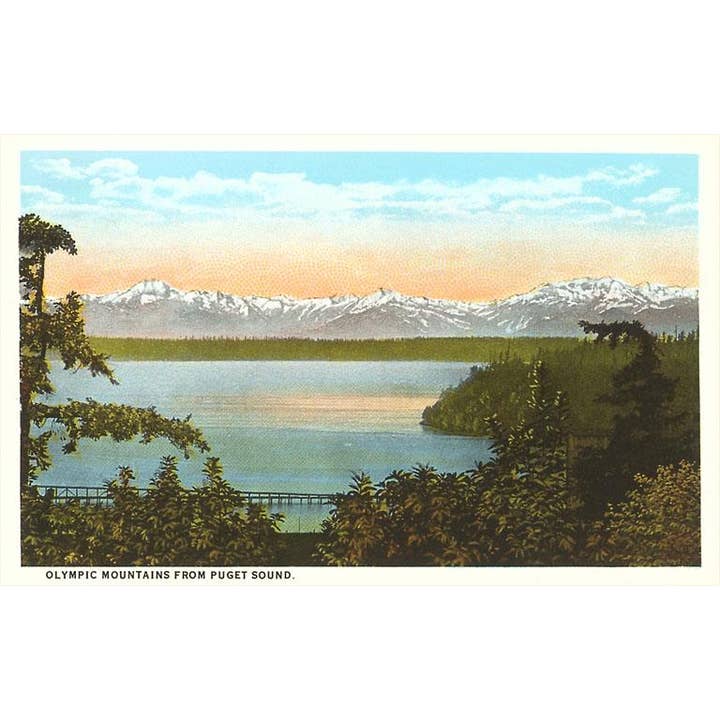 Found Image Press - Wholesale Sticker - Sticker NW-23 Olympic Mountains from Puget Sound, Washington