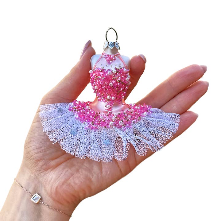 OrnamentallyYou – wholesale Ornament – Classic Ballerina Dress Handcrafted Glass Ornament