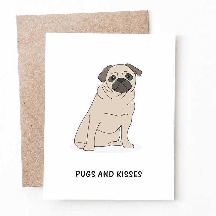 Cartão de aniversário do Pug por atacado de Nine Two Design