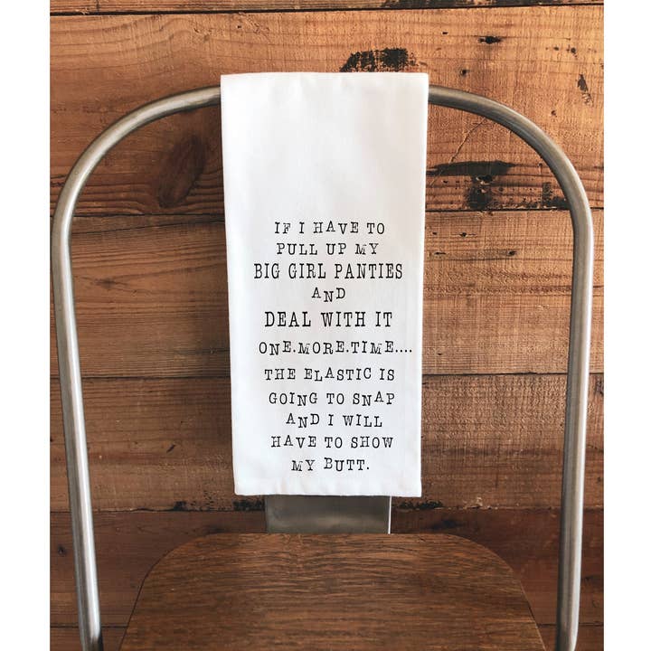 Pretty Clever Words - Wholesale Tea Towel - Big Girl Panties - Humorous Bar Kitchen Tea Towel LG2