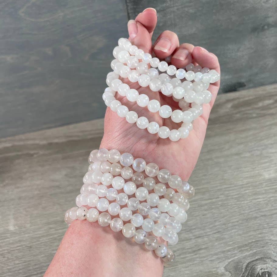 Keystone Crystals - Wholesale Beaded Bracelet - 8mm Round Gemstone Beaded Bracelets – Assorted Crystals Bulk31