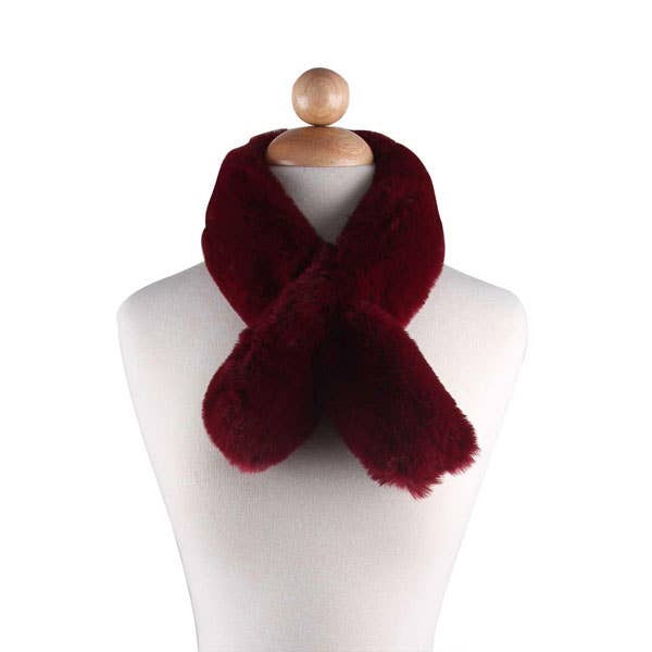 bellachic - Wholesale Scarf - Women's - FAUX FUR PULL THROUGH SCARF