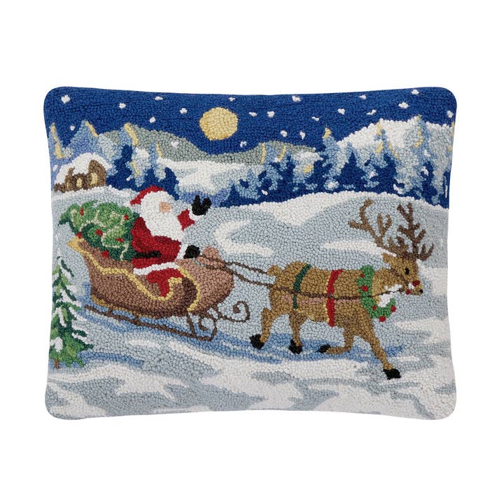 Snowy Sleigh Ride Hook Pillow for wholesale by Peking Handicraft
