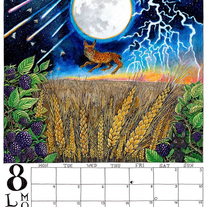 Fox & Comet - Wholesale Calendar - Illustrated Wall Calendar - The Calendar of the Full Moon8