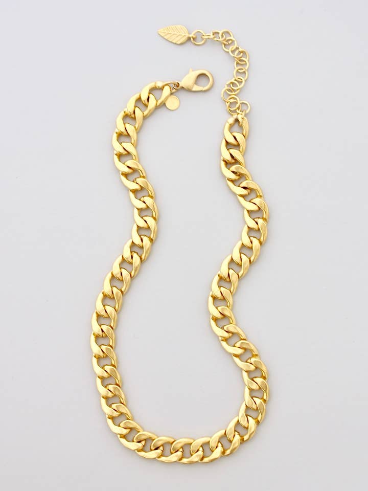 DOR316 corrente grossa de ouro mate 18k por atacado de David Aubrey Jewelry