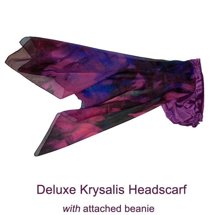 LuxCare Clothing - Wholesale Head Scarf - Women's - Fine Art Headscarf ~Boysenberry9