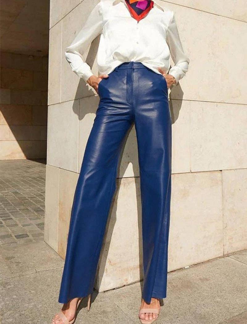 safistyle - Wholesale Pants - Women's - High Waist PU Leather Pants0