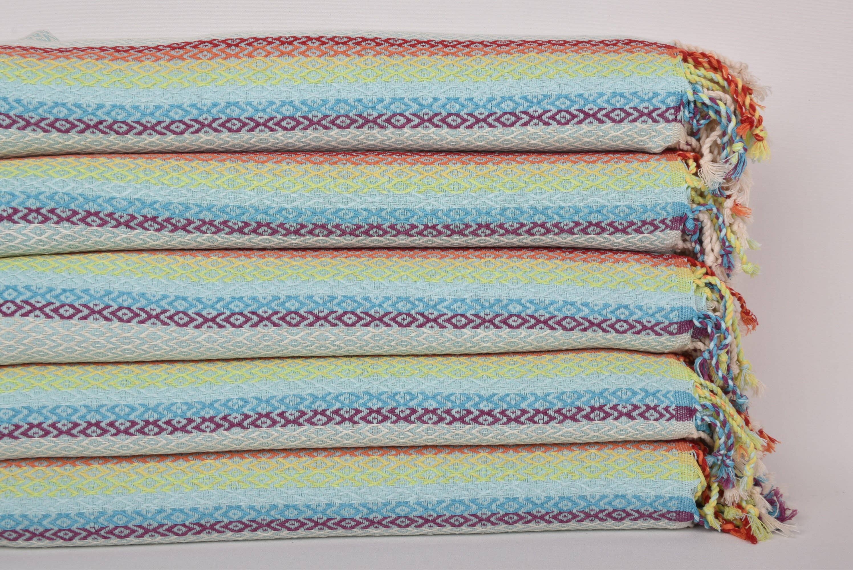 Organic Turkish Towels - Wholesale Beach Towel - Wedding Favors, Mint Diamond Towel, Organic Cotton Towel3