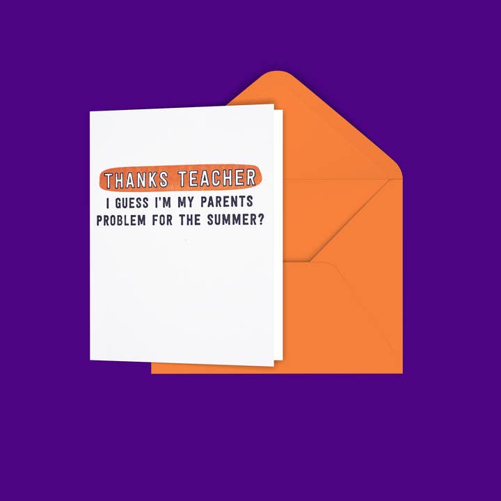 Black River Letterpress & Paper Co. – wholesale Lärare/tillbaka till skolan-kort – Tack Lärare Jag antar att jag är mina föräldrar problem hälsningskort