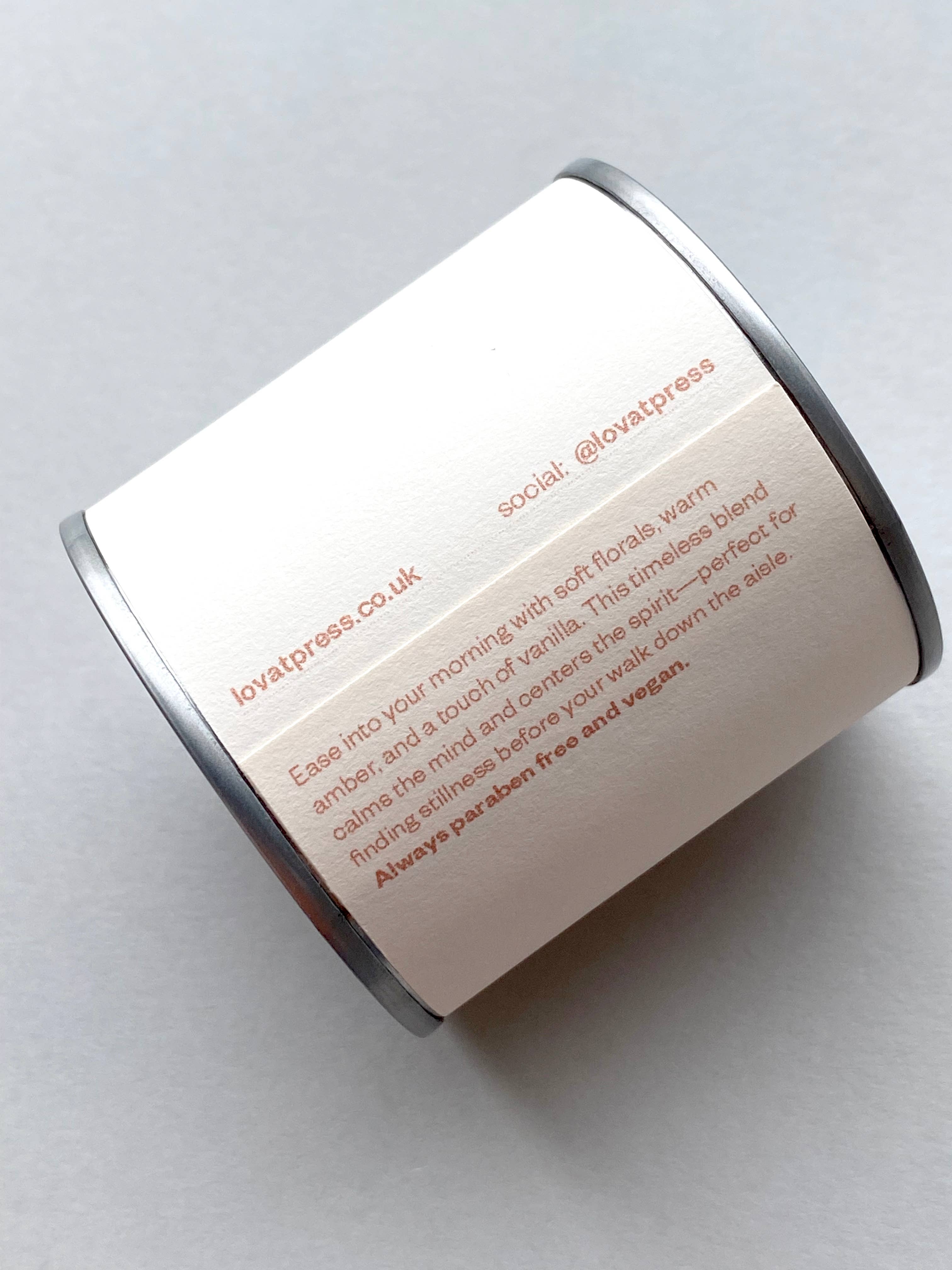 Lovat Press - Wholesale Travel Candles - Always and Forever wedding day soy wax candle tin2