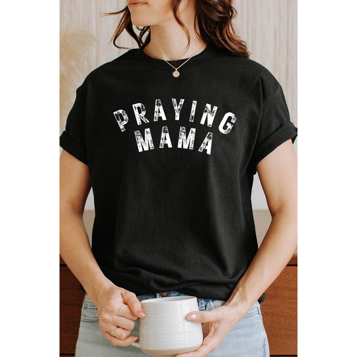 COLORBEAR - Wholesale T-Shirt (Graphic) - Women's - Praying Mama SVG God Christian Graphic Heavyweight T Shirts0