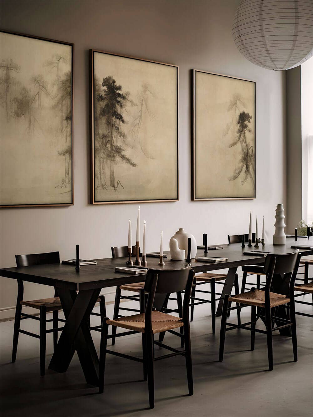 Modern Antique Prints - Wholesale Art Print - Wabi-Sabi Pine Sketch – Timeless Silence in the Mist VII3