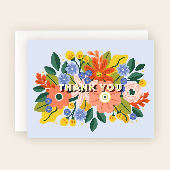 Floral Thank You Card – Bright Bloom Bouquet for wholesale by Molly Marie Pea