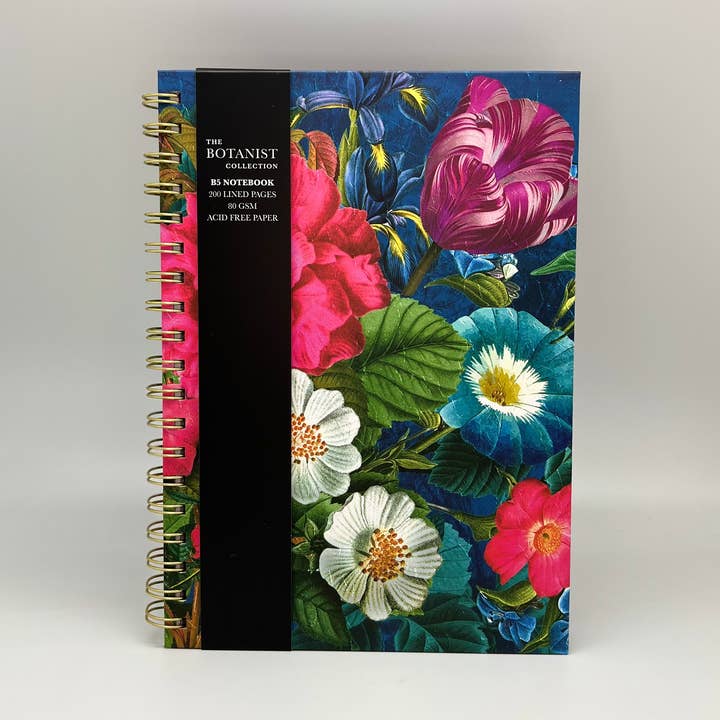 B5 Wiro Anteckningsbok Present Kontorsmaterial Blommor Ljusa för wholesale av The Great British Card Company (GBCC) Ltd