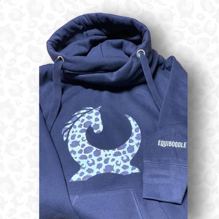 Equiboodle Vixen Cowl Neck Navy/Leopard - LAST FEW for engroshandel hos Equiboodle