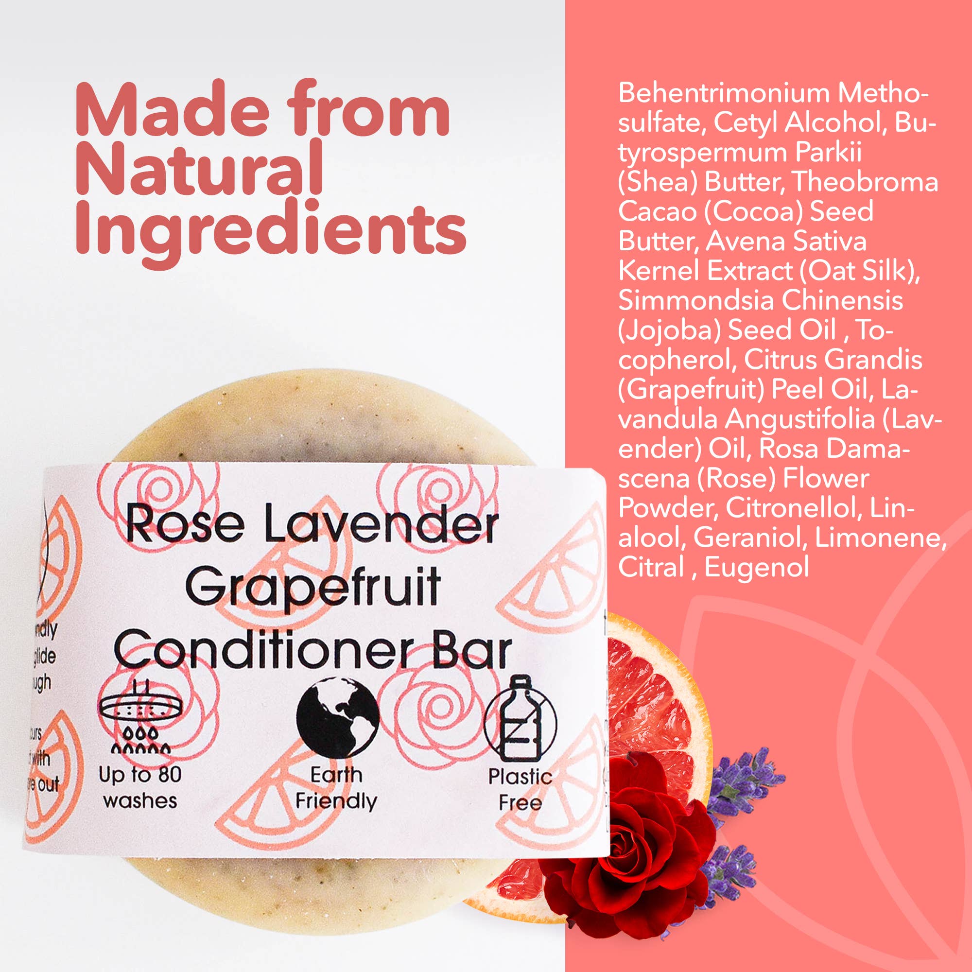 The Natural Spa Cosmetics – wholesale Hair conditioner – Rose, Grapefruit, Lavender, Solid Conditioner6