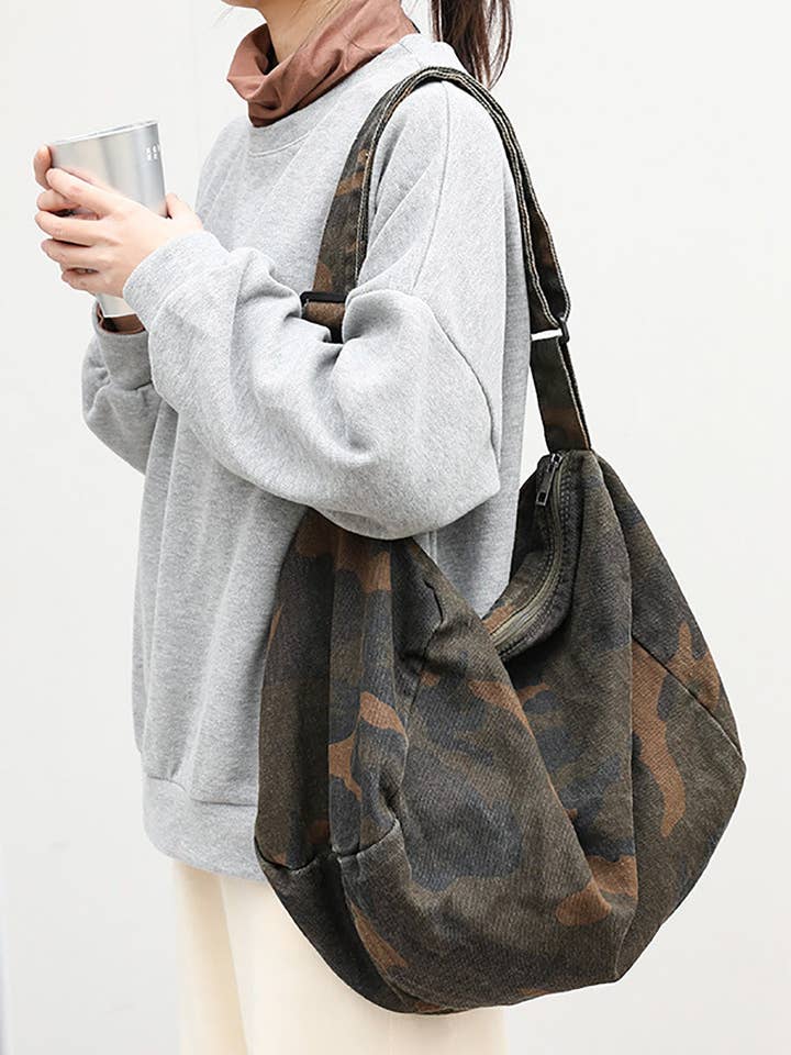 Women Artsy Camouflage Washed Shoulder Bag Crossbody Bag for wholesale by StyleGalX