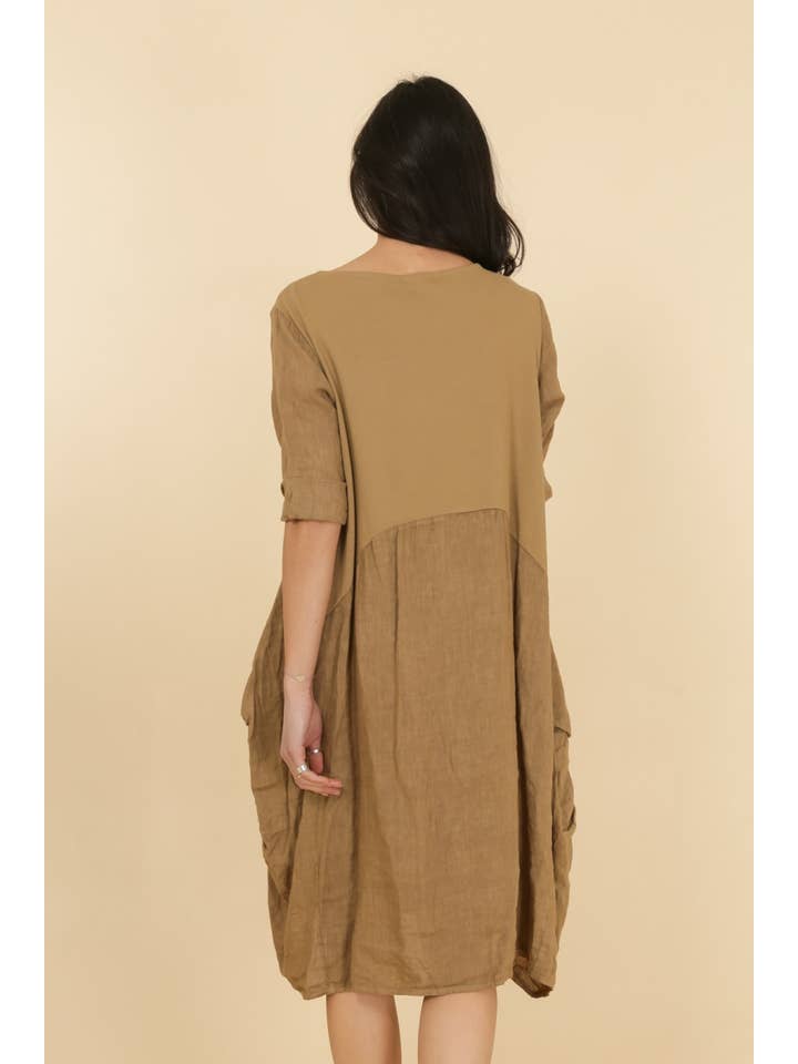 la maison des fibres naturelles - Wholesale Dress - Women's - dress 625344 80% linen 20% cotton made in Italy