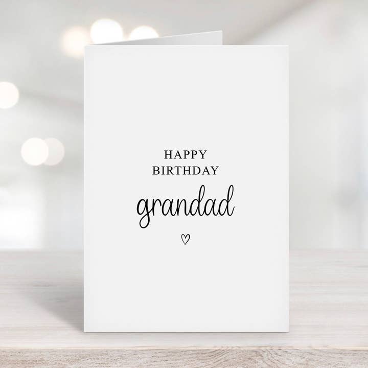 Happy Birthday Grandad Card for wholesale by Kalm Lettering