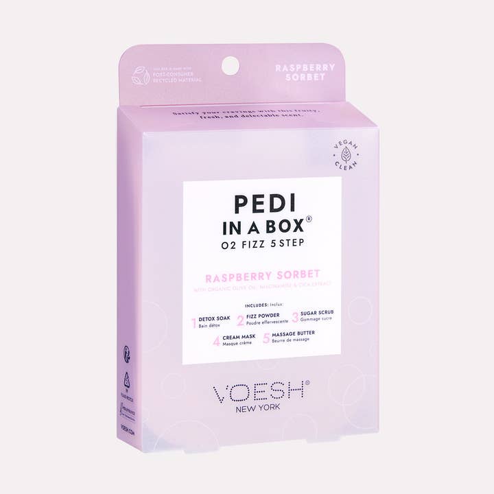 Pedi in a Box 5 Step O2 Fizz - Add on Service - Raspberry for wholesale by VOESH New York