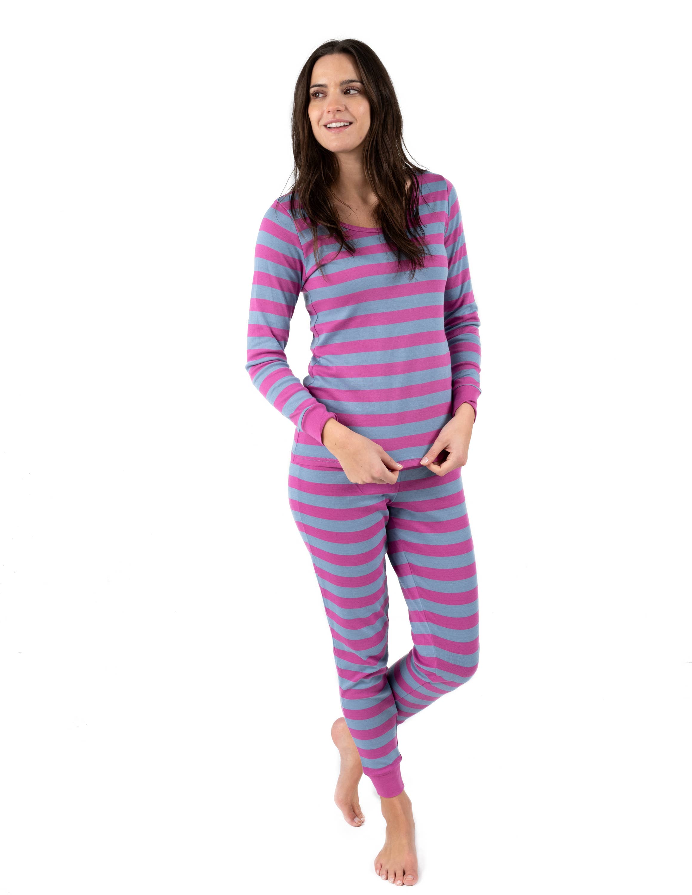 Leveret Pajamas - Wholesale Sleepwear Set - Women's - Womens Two Piece Cotton Pajamas Stripes5