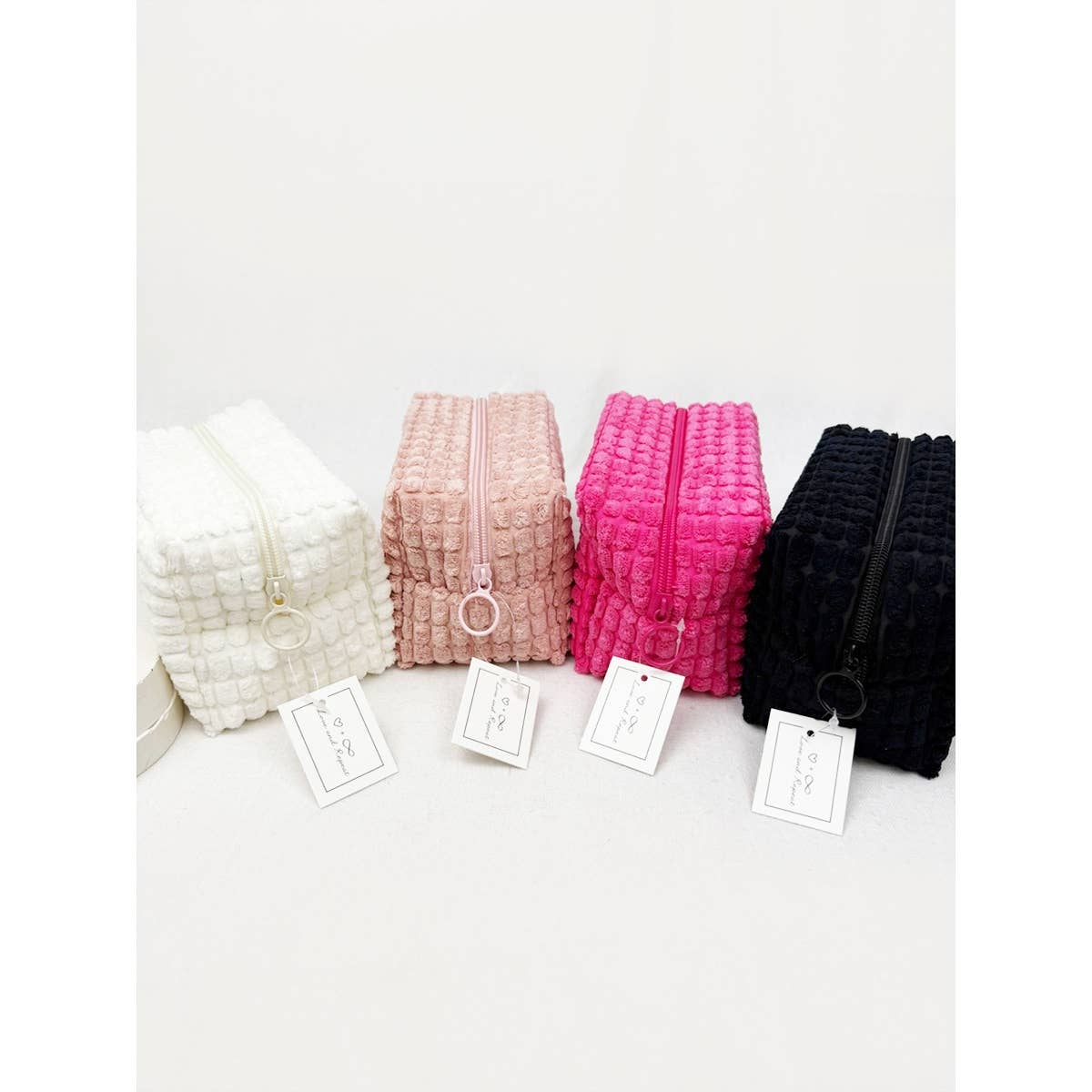 Love and Repeat - Wholesale Makeup/Cosmetic Bag - Soft Puff Textured Light Weight Cosmetic Bag9