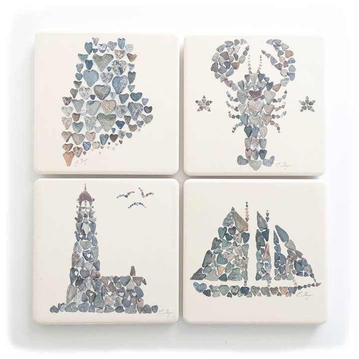 Destination | Maine themed coasters for wholesale by Love Rocks Me®