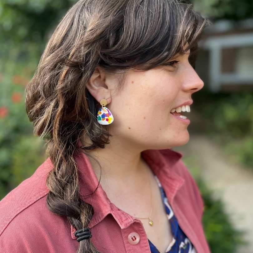 Couleurs cœur - Wholesale Dangle Earrings - Cartagena ☀️- Multicolored terrazzo1