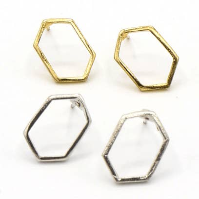 Fair Anita - Wholesale Stud/post earrings - Little Hexagon Studs0