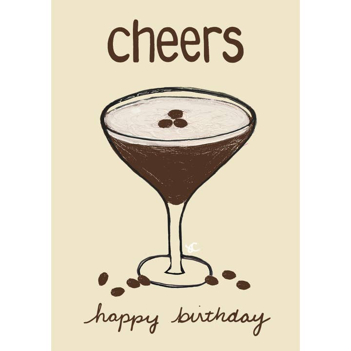 Citrus Daisy - Wholesale Birthday Card - Espresso Martini Cheers Birthday Card