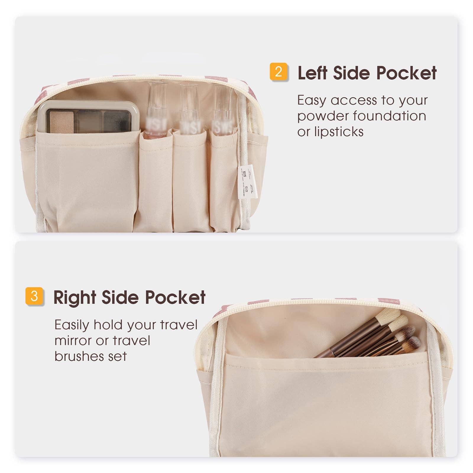 wandf - Wholesale Makeup/Cosmetic Bag - Checkered Makeup Bag Travel Cosmetic Bag Organizer Toiletry48