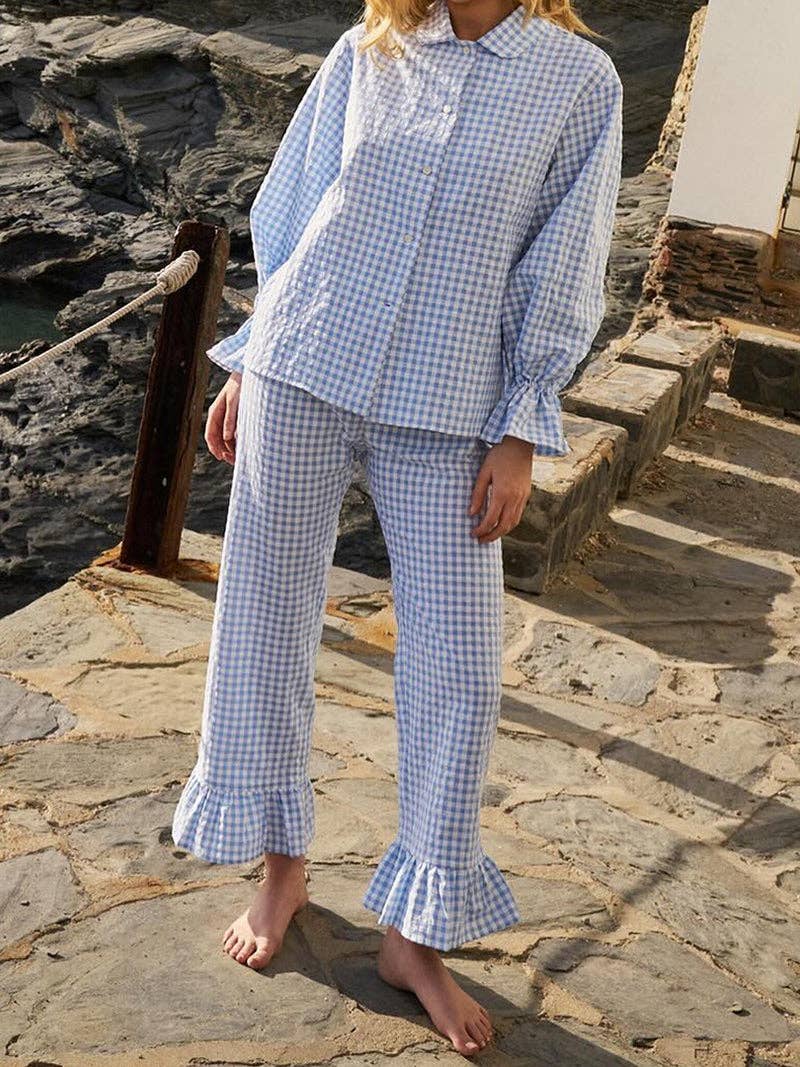 safistyle - Vente Ensemble de vêtements d'intérieur – femme - Ensemble haut et pantalon en vichy2