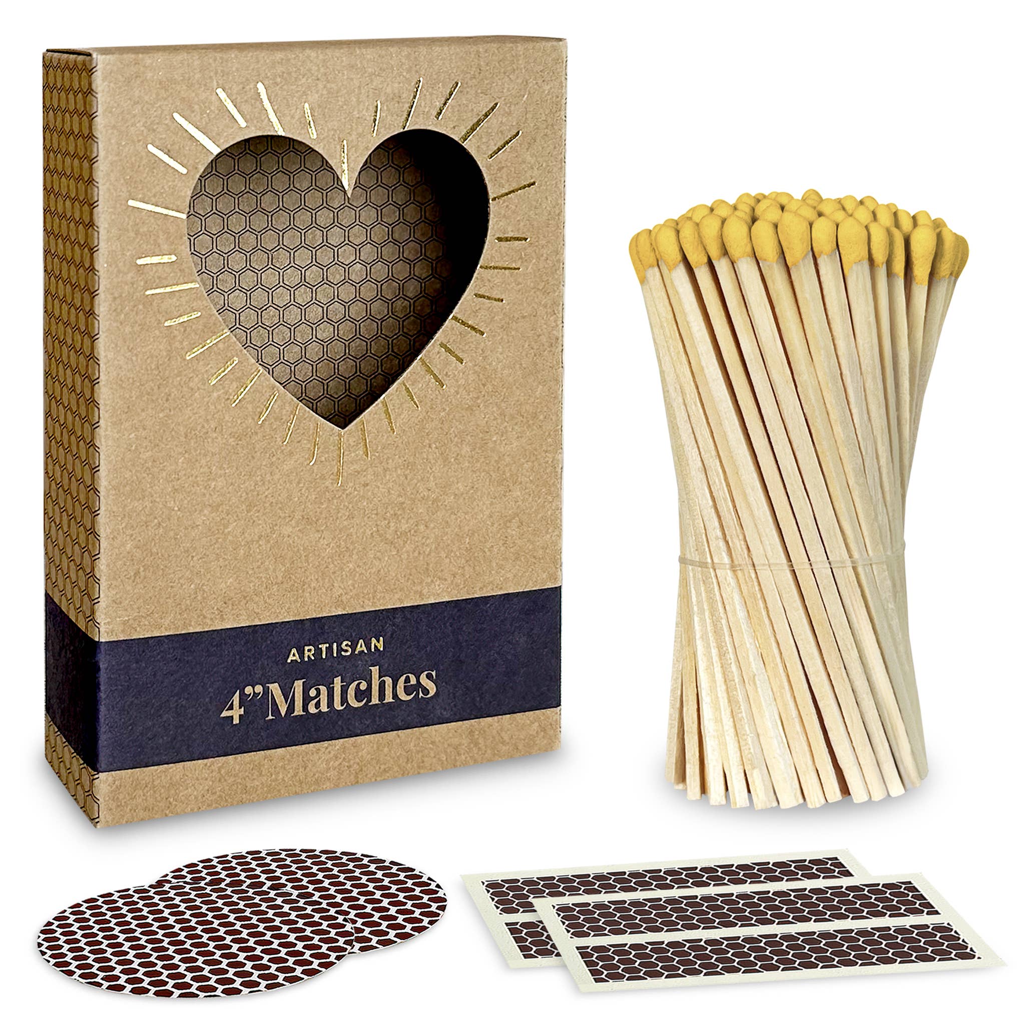 Thankful Greetings - Wholesale Matches - 4" Refill Matches - Colors of Your Choice + Striker Stickers12