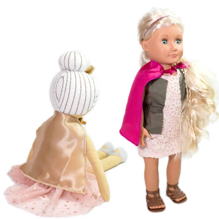everfan - Vente Cape – enfant - Mini cape de super-héros - Cape de super héros en peluche et poupée18